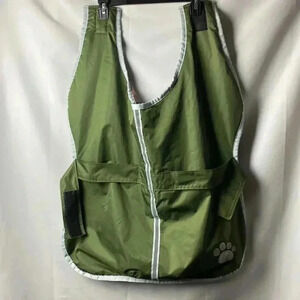 LARGE DOG  REFLECTIVE RAIN JACKET  PLAID FLANNEL LINING 2 HOOK AND LOOP CLOSE